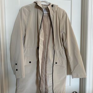 Suzy Shier Beige Hooded Raincoat